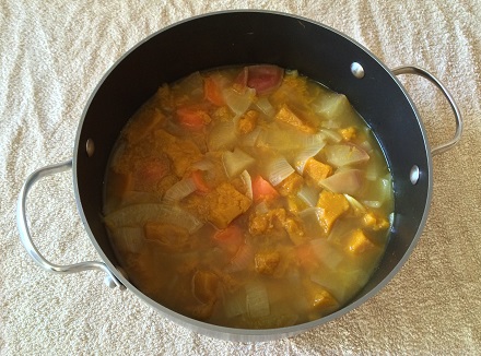 Boiled spicy pumpkin soup