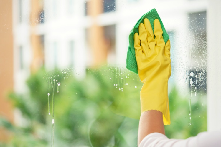 Cleaning windows with denatured alcohol