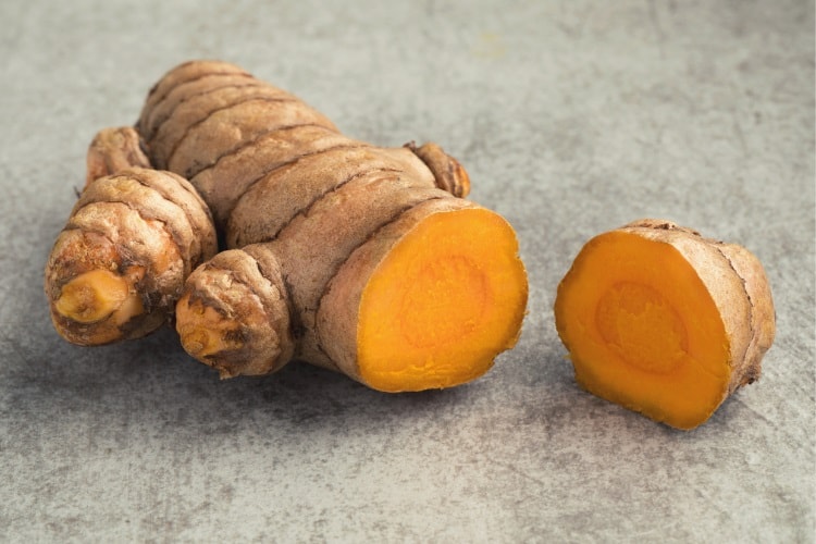 Yellow turmeric root