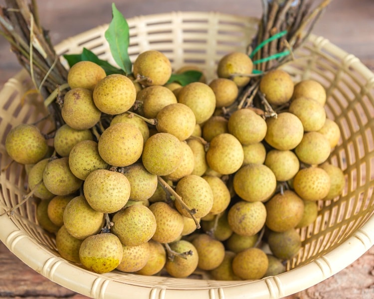 Longan fruits in a basket
