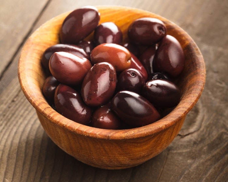 Kalamata olives in a bowl