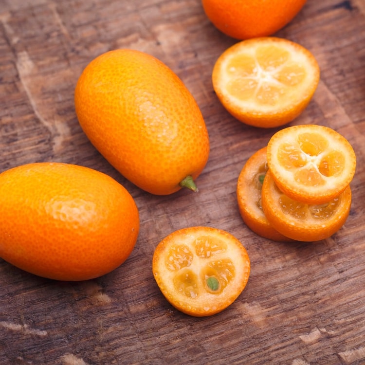 Sliced kumquats