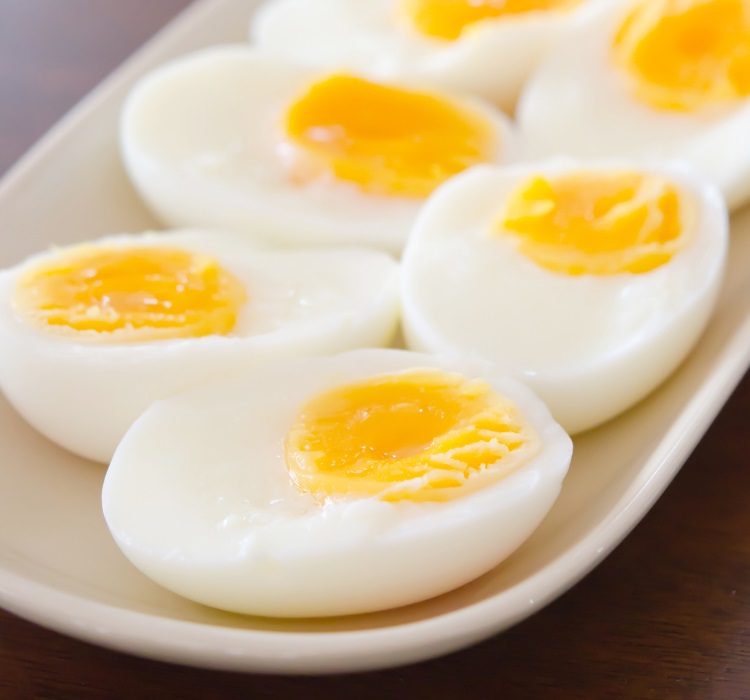 Sliced eggs