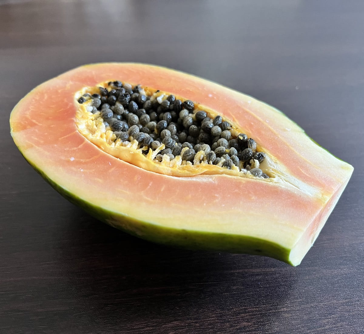 Papaya cut in half