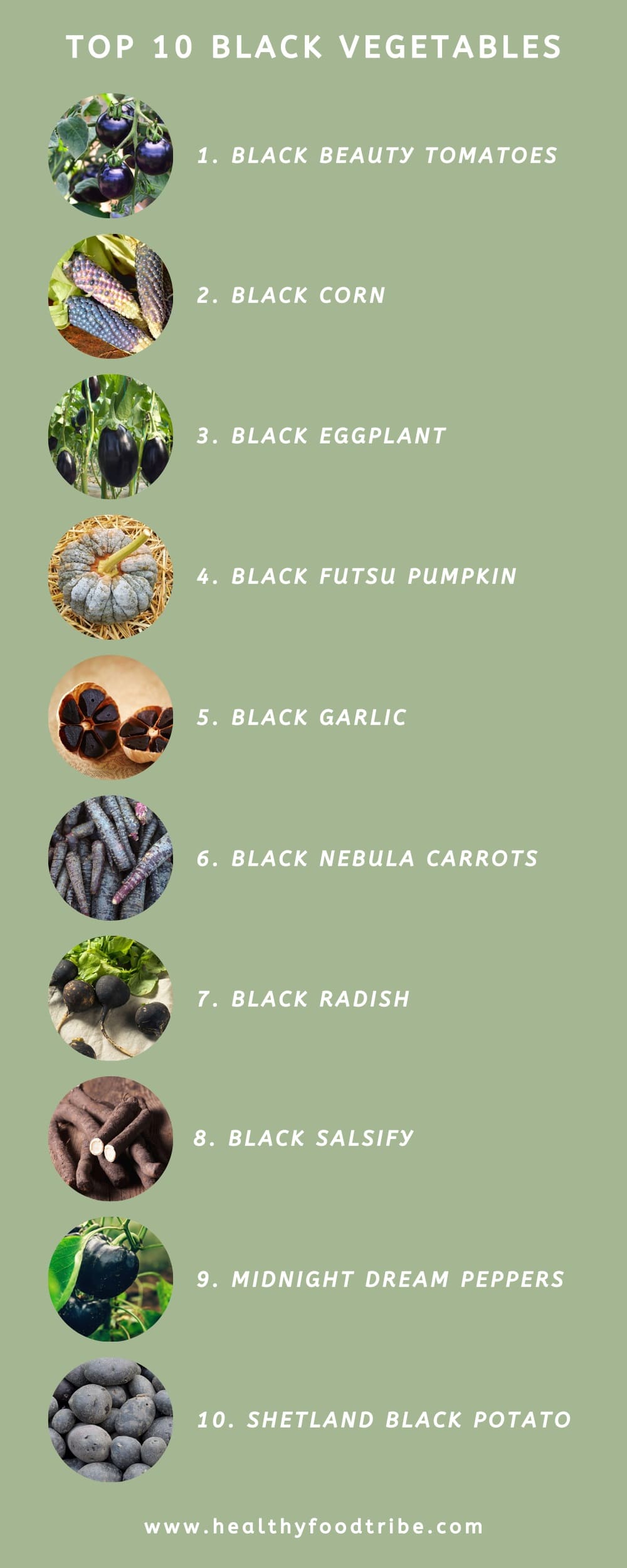 List of black vegetables